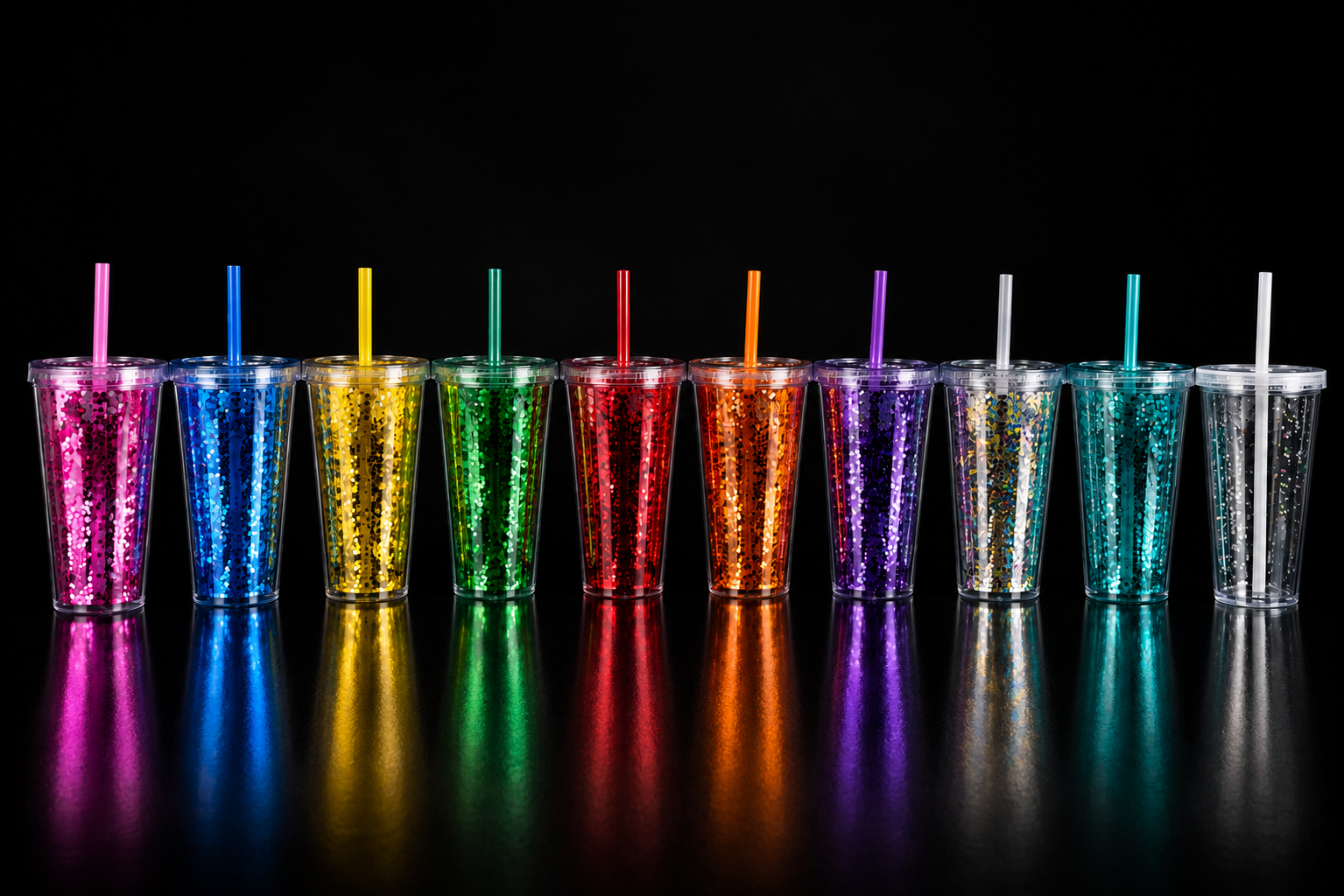 Vasos con glitter
