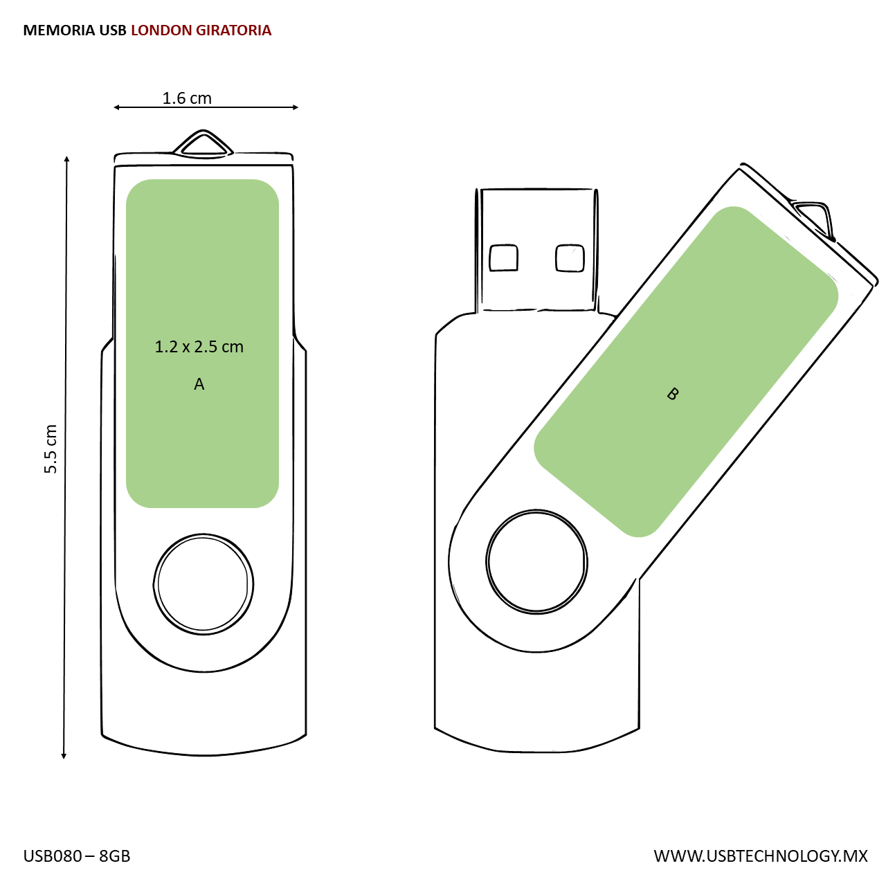 USB London Giratoria 8GB vista 11