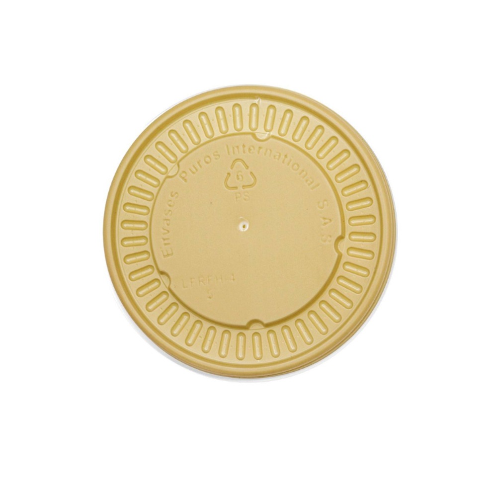 Tapa Plana Para Contenedor 4 Oz Beige