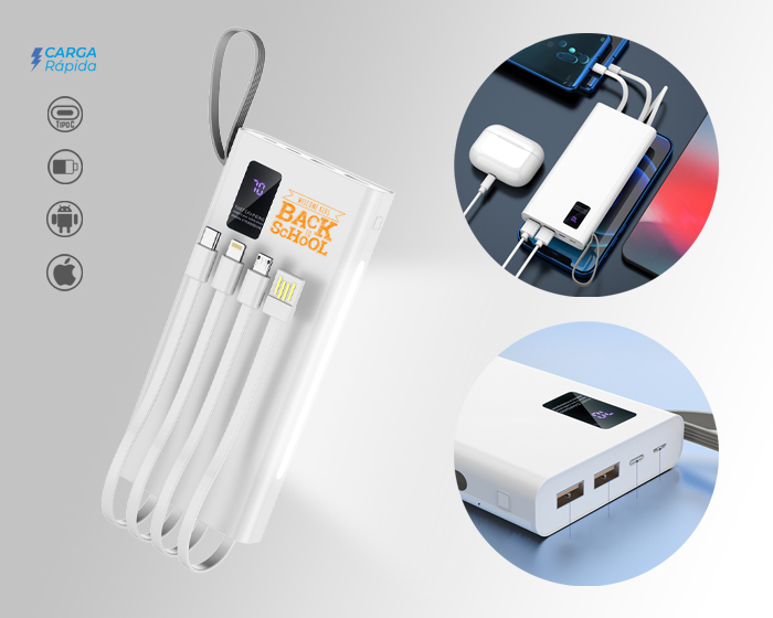 Batería de carga rápida cap. 10000 mah 4 en 1 Eliot