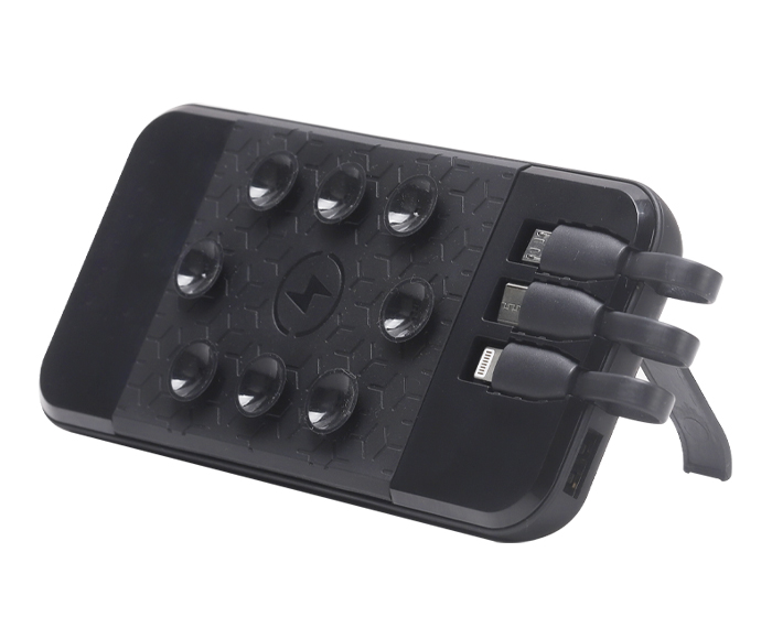 Batería portátil con ventosas 3 en 1 de carga rápida con luz cap. 10000 mah Bingo vista 4