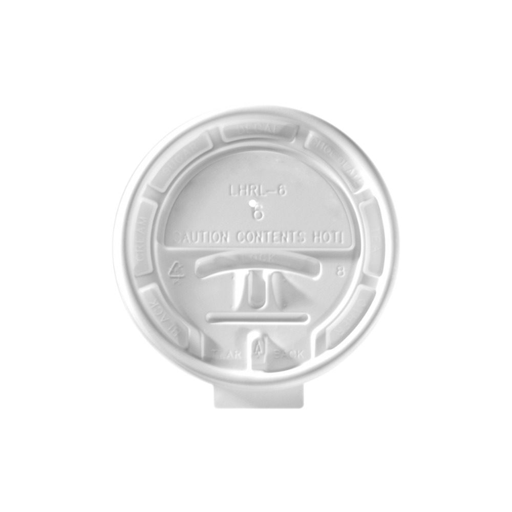 Tapa Plana Con Pestaña Abatible Para Vaso 6 Oz Blanca