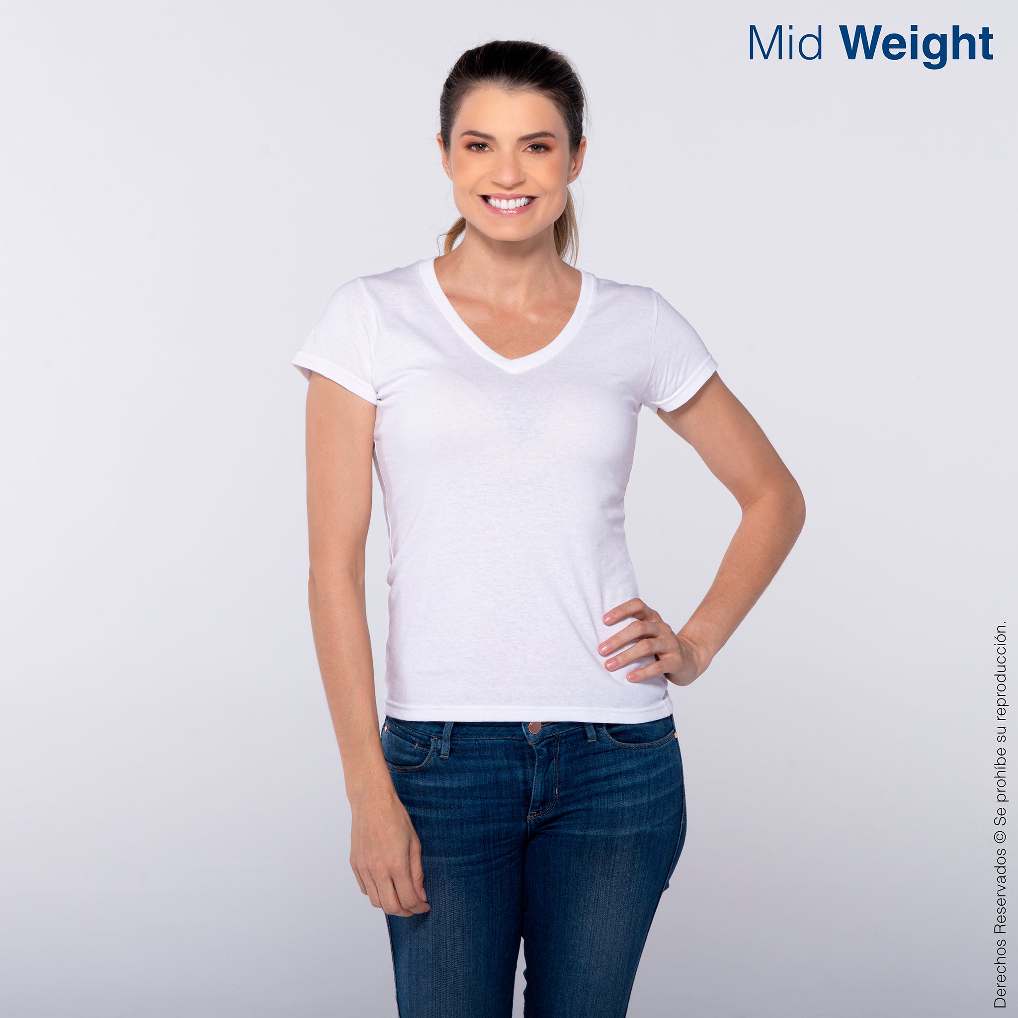Playera Cuello V Manga Corta D0306
