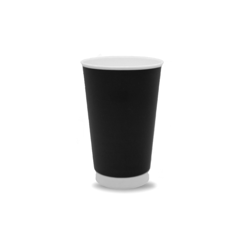 Vaso Bebida Caliente Doble Pared 16 Oz Negro