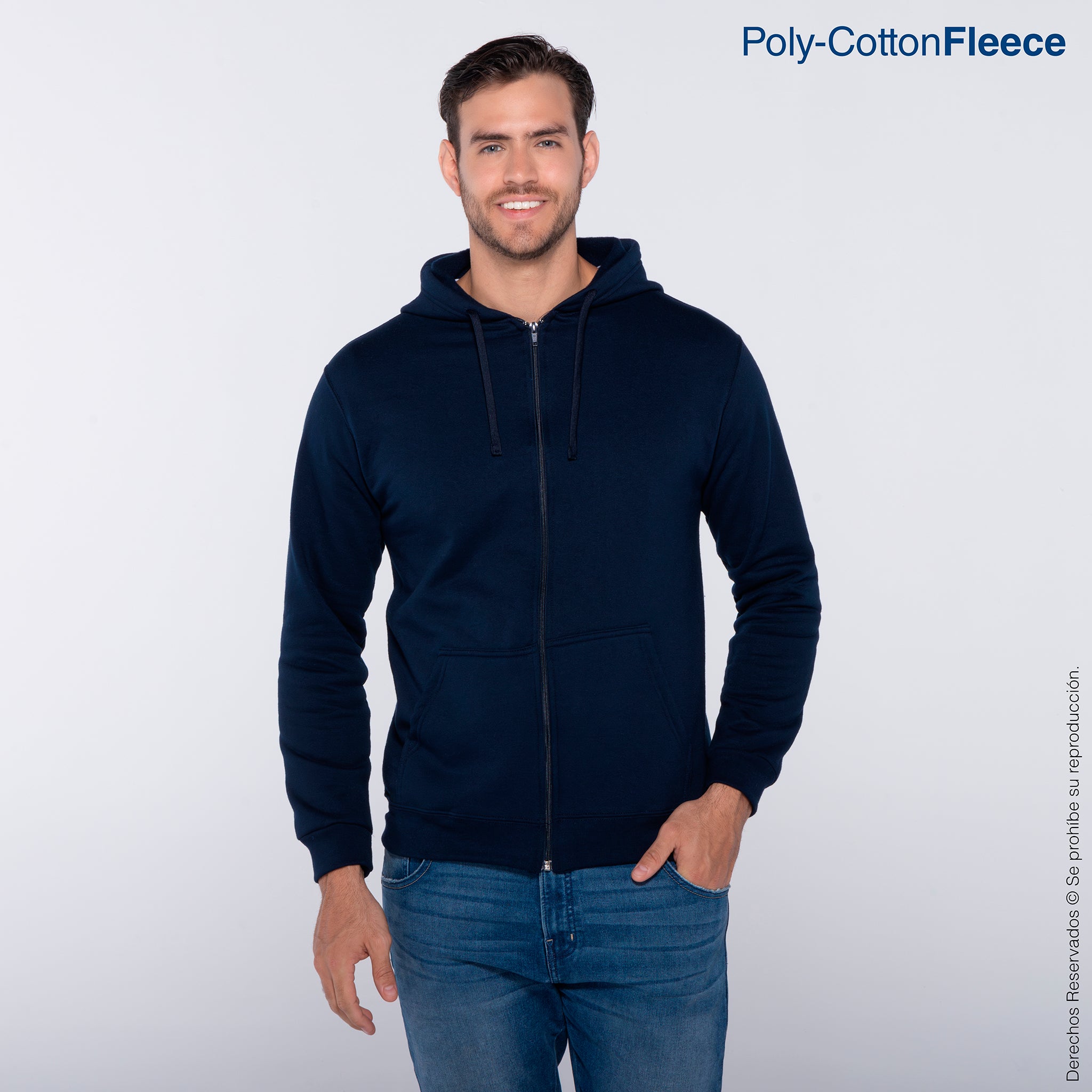 Sudadera con Capucha, Cangurera y Cierre C0702