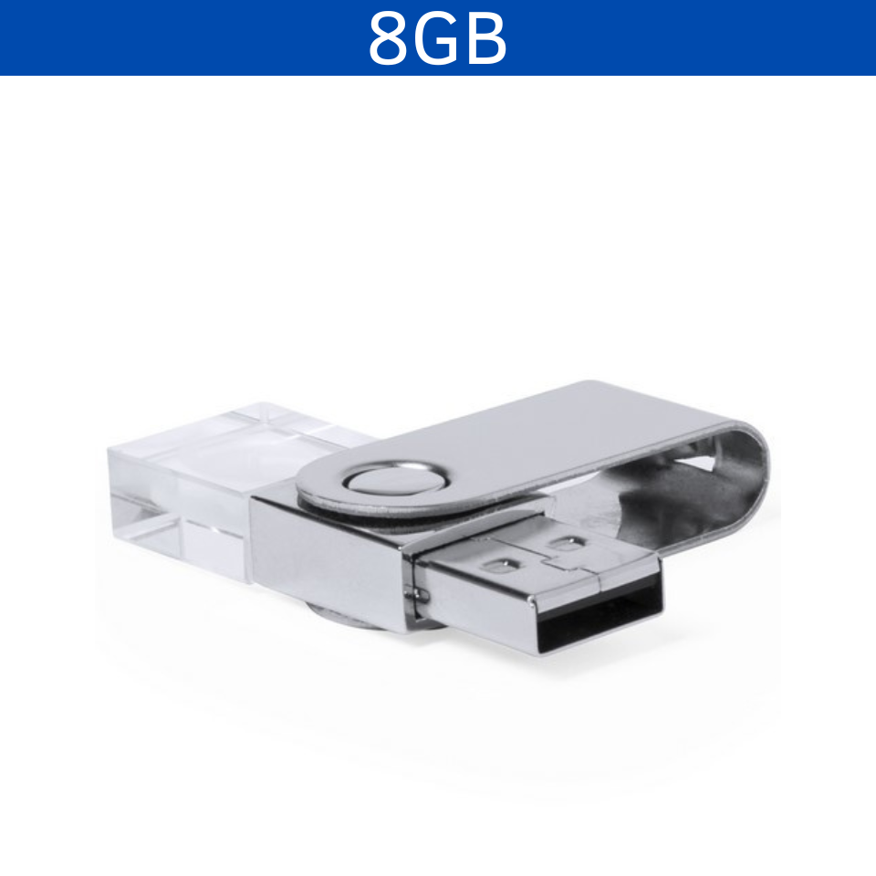 USB Mini Cristal 8GB vista 2