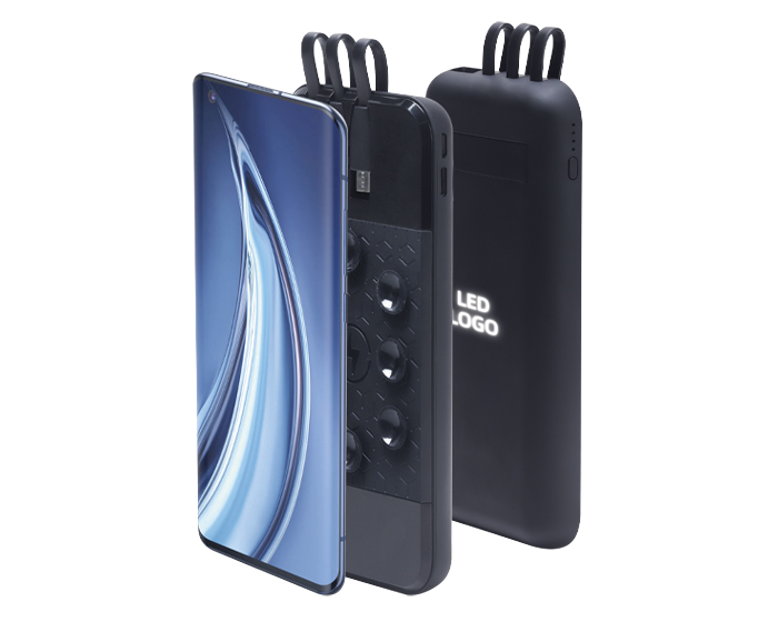 Batería portátil con ventosas 3 en 1 de carga rápida con luz cap. 10000 mah Bingo vista 8