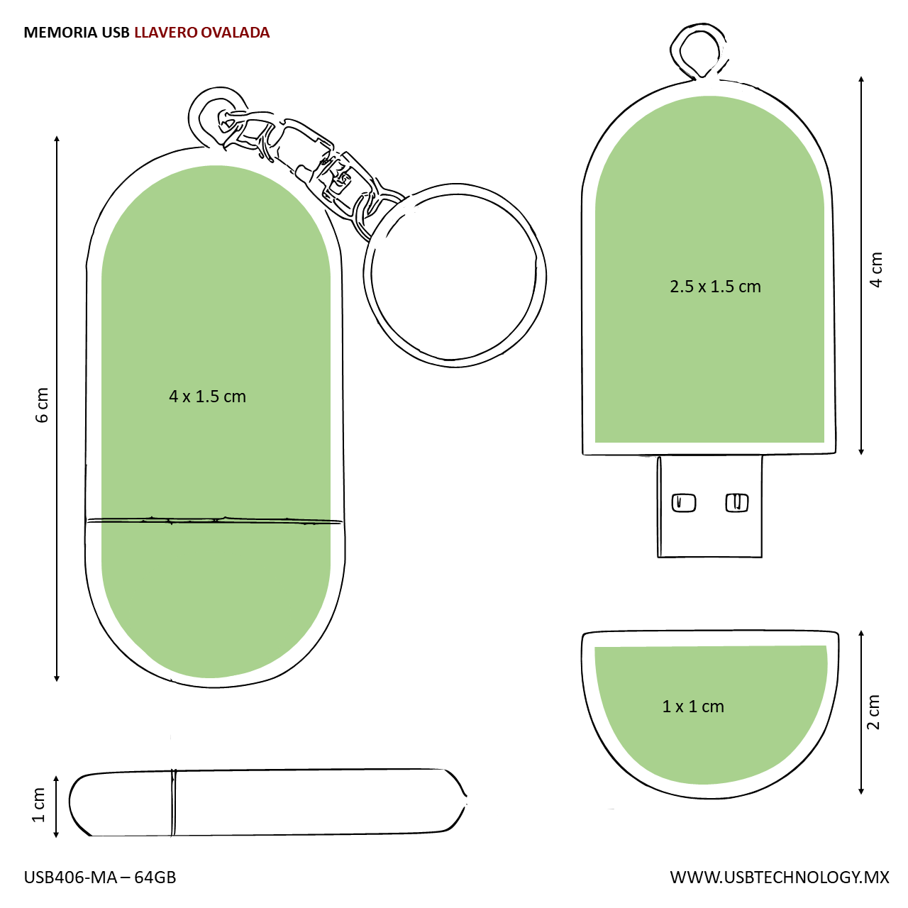 USB Oval 64GB vista 4