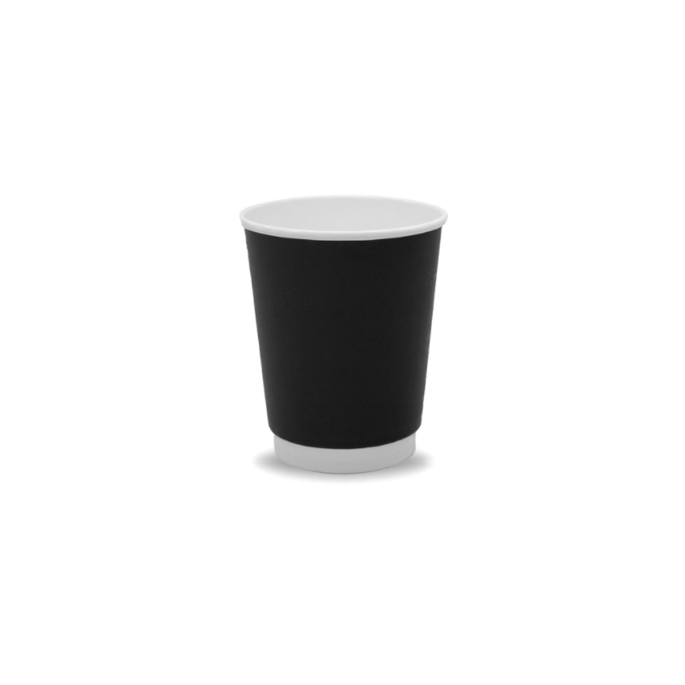 Vaso Bebida Caliente Doble Pared 8 Oz Negro