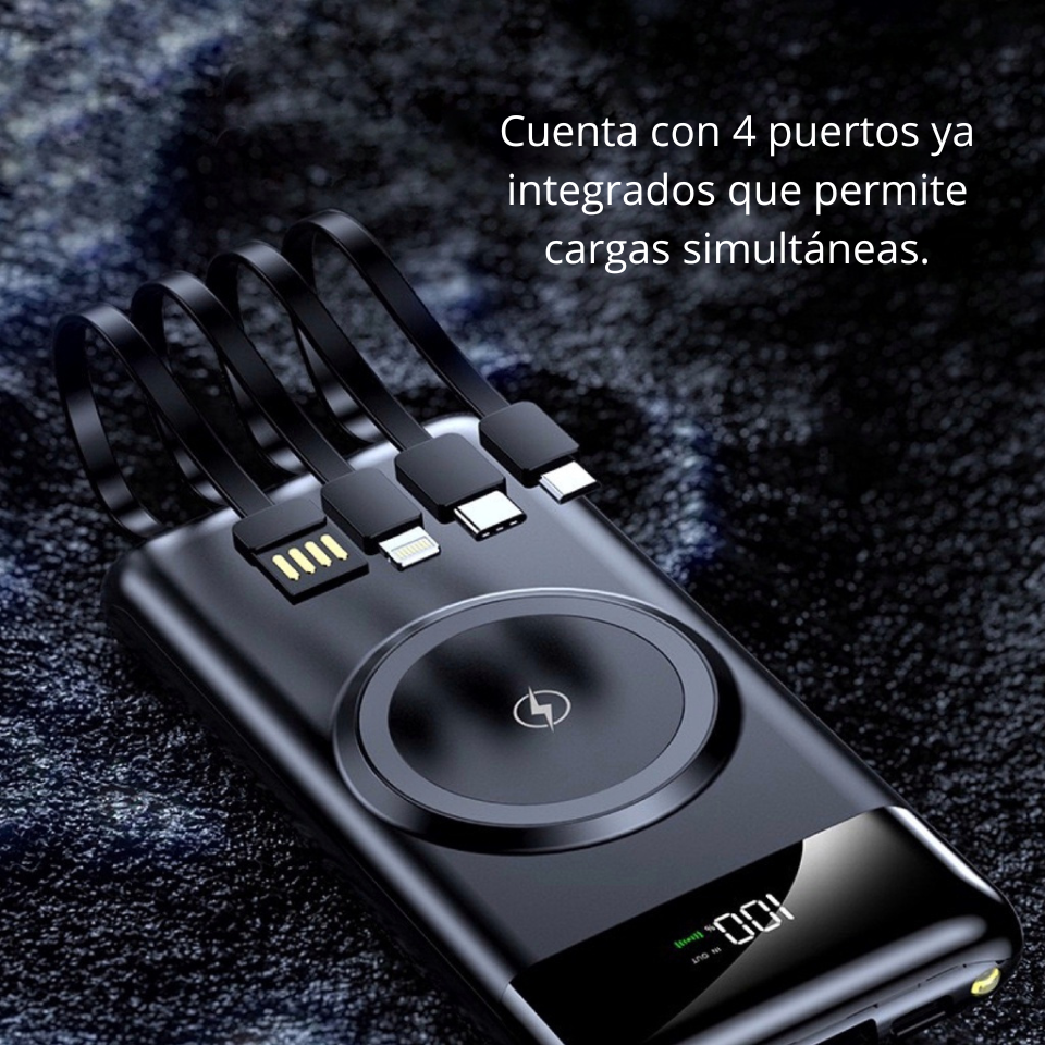 POWER BANK WIRELESS Qi 4 EN 1 DE 10,000 mAh vista 2