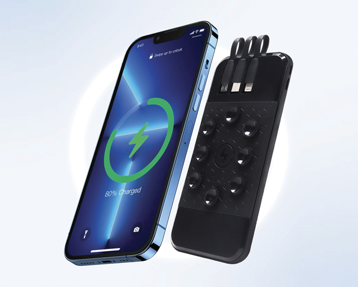 Batería portátil con ventosas 3 en 1 de carga rápida con luz cap. 10000 mah Bingo vista 7