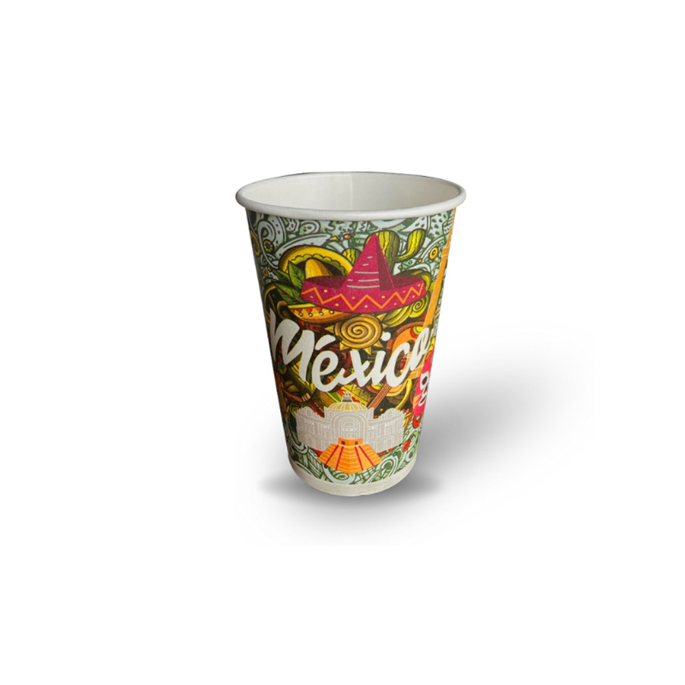 Vaso Papel Bebida Caliente 16 Oz El Mexicano