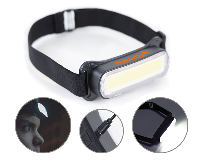 Lámpara Frontal LED de Plástico Recargable Rápel