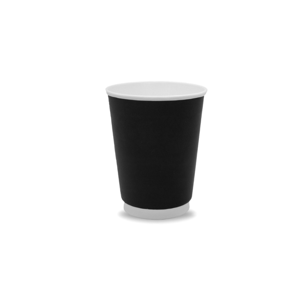 Vaso Bebida Caliente Doble Pared 12 Oz Negro 