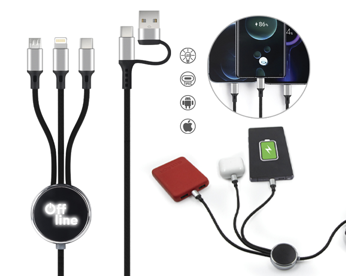 Cable conector de carga USB Rayo