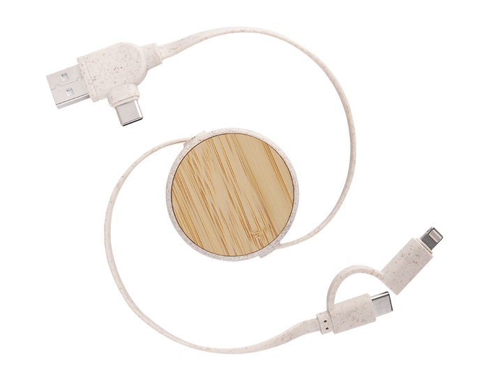 Cable conector de carga USB retráctil 4 en 1 Coral vista 4