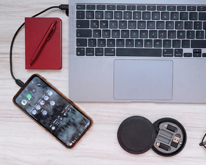 Estuche con cable y conectores para celular Nexus vista 4